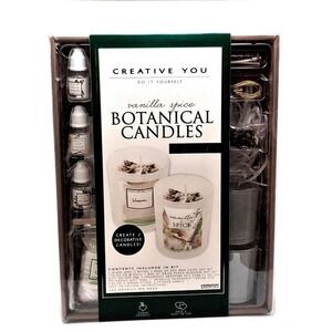 Creative You Botanical Candle Kit Unisex OS Green New Vanilla Spice DIY Set